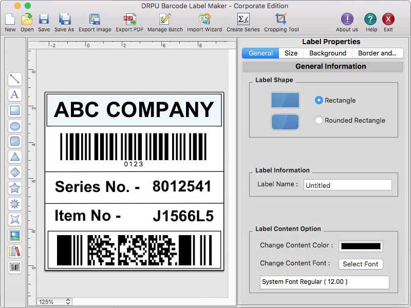 Screenshot of Apple MacOS Bulk Barcode Creator Tool 9.3.3.0