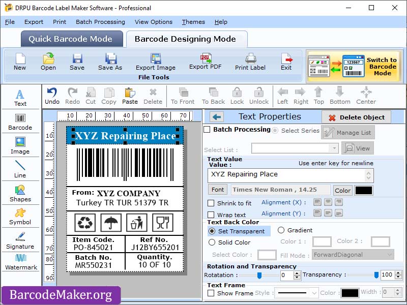 Buy Barcode Maker Software 5.3 full