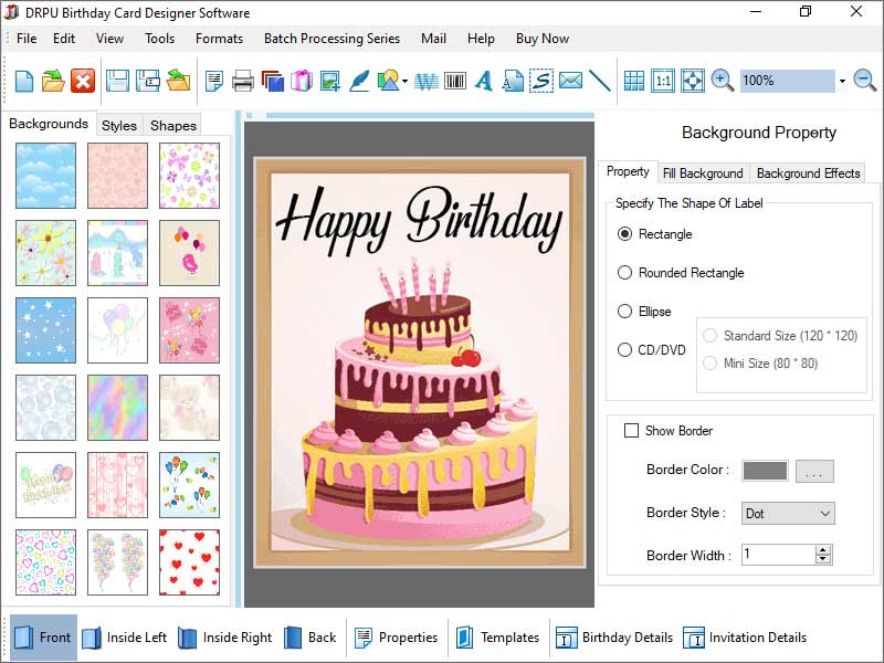 Birthday Wishing Card Software screenshot