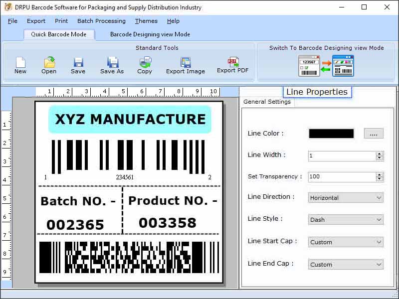 Supply and Packaging Barcode Label Tool