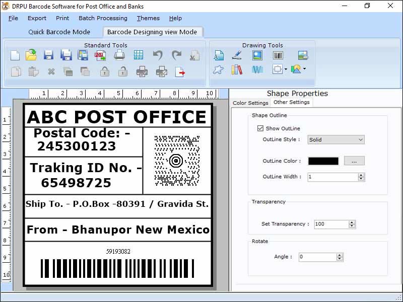 Courier Services Barcode Label Maker