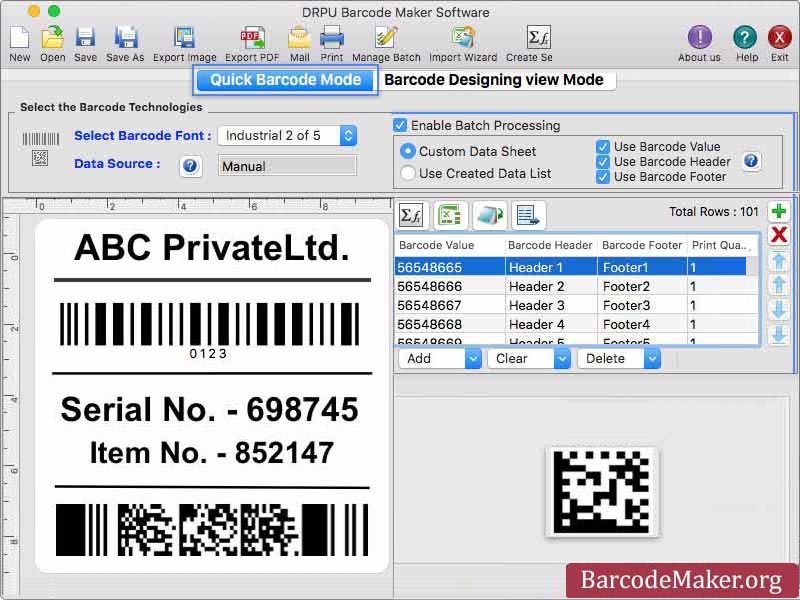 Mac OS Barcode Creator 5.1.4 full